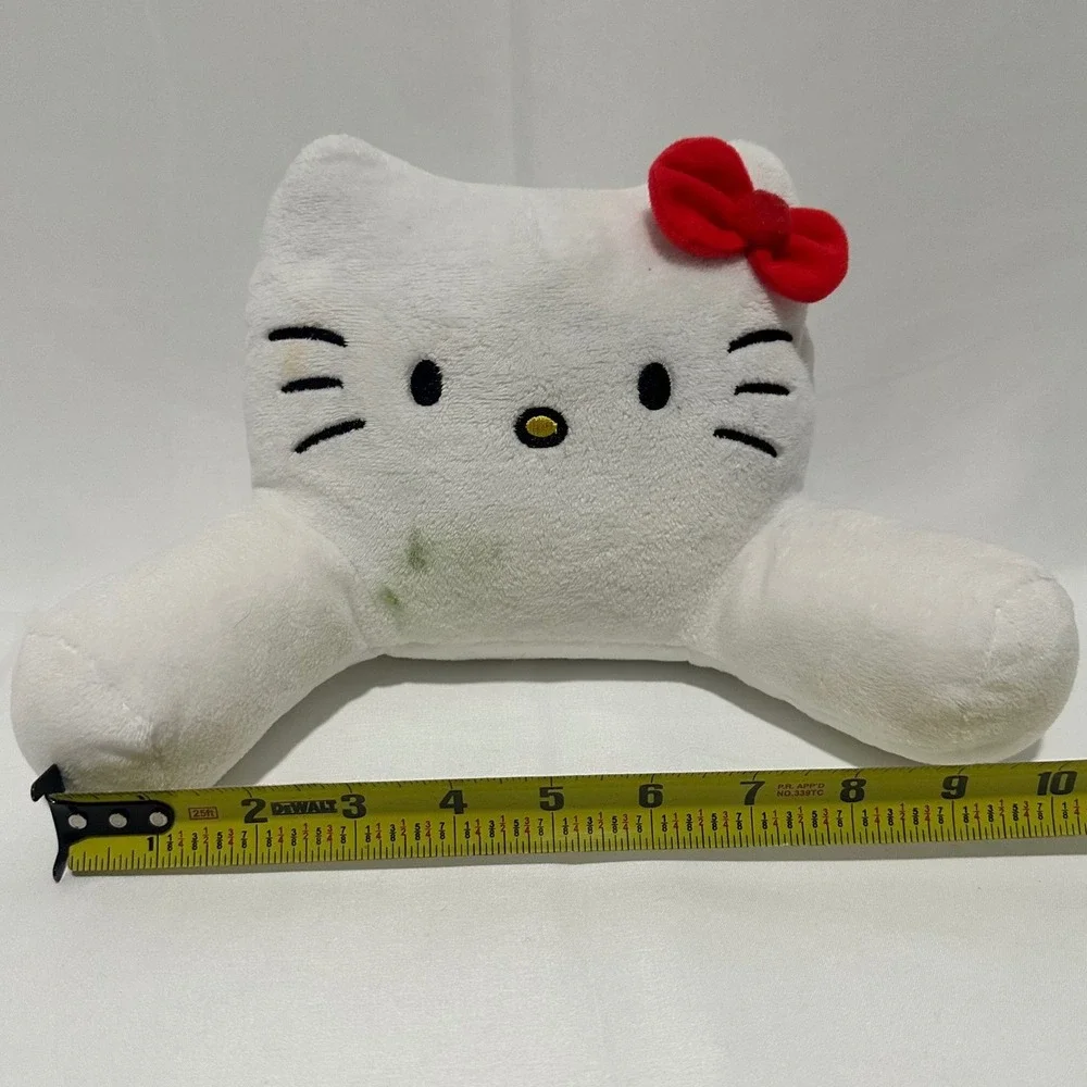 Hello Kitty Doll Backrest Pillow Kids White Fair Stained Plush Lounge Bow